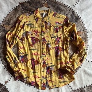 Roper Womens Yellow Western Print Jacket